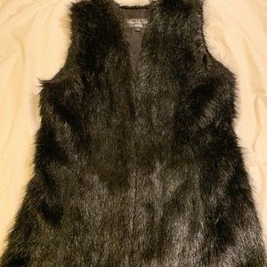 {Fabulous Furs} Black Faux Fur Vest, Size Medium